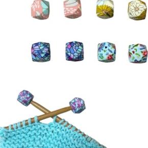 Hexagon Print Knitting Needle Stoppers