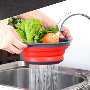 RedPure Food Grade Silicone Folding Drain Pan, Portable Multifunctional Vegetable Washing and Filtering Basket