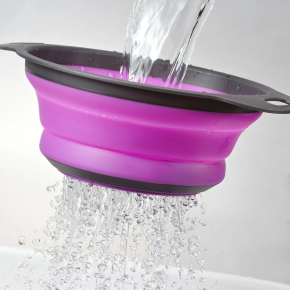 PurpleChef Foldable Silicone Kitchenware Water Filter Tray - Portable Bowl Design