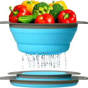 BlueChef Foldable Kitchenware Silicone Water Filter Tray l - Portable Kitchen Filter Bowl, Essential for Travel and Camping
