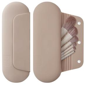 Silicone Makeup Brush Holder Travel Makeup Bag: a Soft Portable Makeup Brush Holder with Upgraded Anti Drop Magnetic Closure