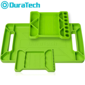 Green silicone flexible tool tray and silicone tool holder, suitable for home storage