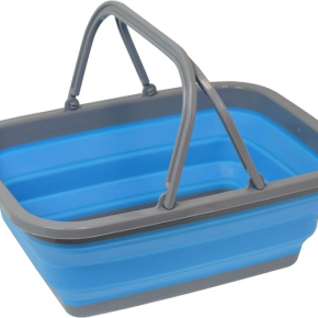 Large capacity supermarket foldable shopping basket, silicone kitchenware storage basket