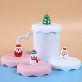 Snow Pattern Silicone Cup Lid - Cute Cartoon
