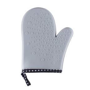 Polka Dot Short Silicone Gloves with Cotton Lining - Heat-Resistant