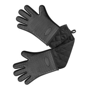 Dual-Ended Cotton-Lined Silicone Gloves - Heat-Resistant for Kitchen