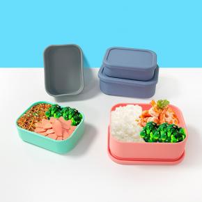 Silicone Compartment Lunch Box - Microwave-Safe