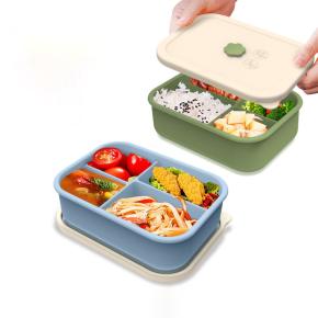 Microwave-Safe Silicone Lunch Box - Compartment Design for Weight Loss Meals & Food Storage