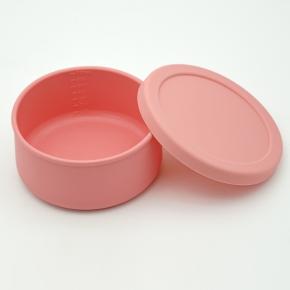 Round Silicone Lunch Box with Lid - Microwave-Safe Bento Bowl for Students & Office Workers