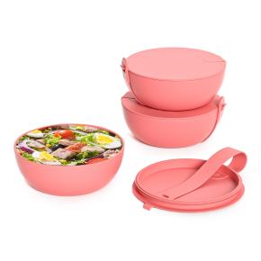 New Portable Silicone Lunch Box with Lid - Round Bento Bowl for Meal Prep