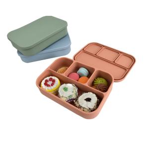 Food-Grade Compartmentalized Silicone Lunch Box with Lid 