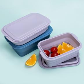 Insulated Collapsible Food-Grade Silicone Bento Box - Minimalist Design for Students