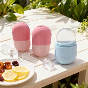 New Beauty Facial Massage Ice Tray & Ice Roller - Silicone Ice Mold for Face Icing & Puffiness Reduction