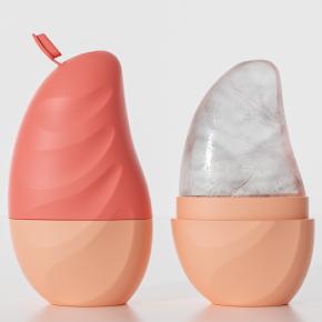 Mango-Shaped Silicone Facial Ice Cube Tray & Face Cooling Massage Roller - Hydrating Beauty Ice Mold for Facial Icing