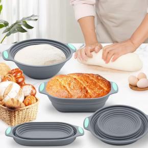 Two-Tone Silicone Collapsible Dough Proofing Bowl