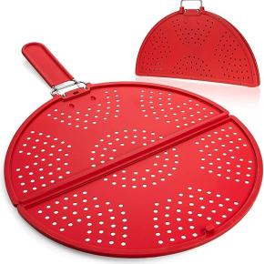 Silicone Oil Strainer Net, Heat Resistant Oil Drainer Mesh for Frying Pan Pot, Reusable Kitchen Oil Filter Net for Cooking