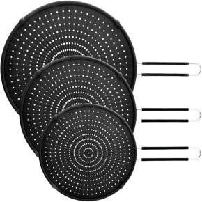 Stainless Steel & Silicone Oil Splatter Screen for Kitchen Frying,