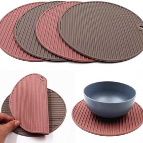 Round Striped Silicone Trivets