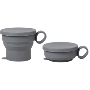 Folding Travel Cup, Silicone Outdoor Camping Water Cup with Lid, Portable Retractable Mouthwash Cup