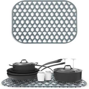 Hollow Silicone Drain Mat for Kitchen Sink, Heat Insulation Pad for Bar & Dining Table, Scratch-Resistant Filter Mat for Sink Bottom