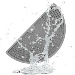 Multifunctional Semi-Circular Silicone Drain Mat, Kitchen Tableware Drain Pad & Heat Insulation Placemat 
