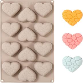 New 12-Cavity Heart-Shaped Mousse Mold, French Dessert Food-Grade Silicone Mold for Baking Cookies, Cakes and Chocolates