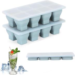 Silicone Ice Cube Trays, Ice Molds, Food Grade Ice Making Containers for Home Refrigerator, Summer Freezer Popsicle Molds with Lids