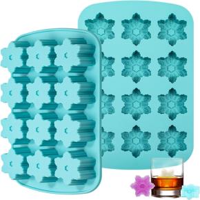 12-Cavity Silicone Snowflake Ice Cube Mold, Household Ice Making Essential, Food-Grade Silicone Snowflake Ice Tray