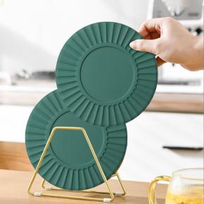 Ferris Wheel Food-Grade Silicone Placemat, Multi-Functional Round Non-Slip Table Mat, Thickened Heat-Resistant Colorful Silicone Pot Holder