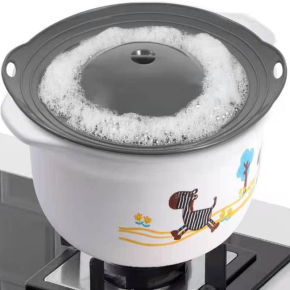Silicone spill-proof lid for home use, anti-overflow, dust-proof and anti-boiling pot cover, heat-resistant anti-splatter lid for kitchen