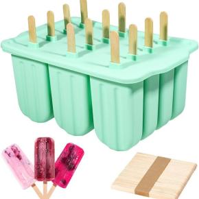 12 Cavities Popsicle Molds, Easy Release Silicone Ice Pop Molds, Ice Cream Molds with Lids