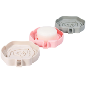 Silicone Rose Drain Soap Dish, Creative & Personalized Household Soap Holder for Bathroom Vanity, Light Luxury Laundry Soap Tray