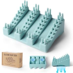 Silicone Soap Dish, Creative Punch-Free Silicone Soap Holder, Simple Drainage Soap Tray, Non-Stagnant Water Soap Rack