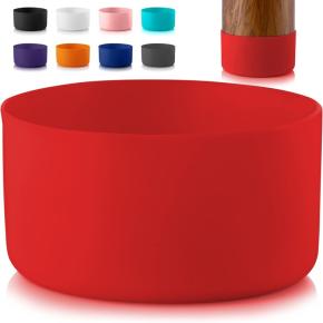 Solid Color Silicone Glass Cup Sleeve, Protective Cover, Outdoor Water Bottle Anti-Slip Bottom, Anti-Scald Coaster