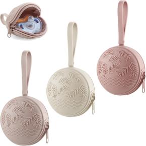 Large Portable Silicone Storage Pouch for Kids' Pacifiers with Zipper, Children's Change Bag