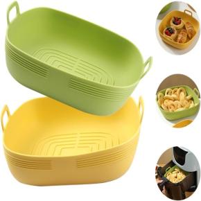 Silicone Air Fryer Baking Basket, Reusable Non-Stick Baking Tray