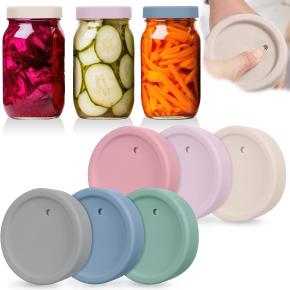 Wide Mouth Silicone Fermentation Lid with One-way Valve for Mason Jars, Airtight Seal for Sauerkraut Fermentation