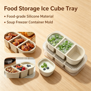 Silicone Mold with Lid, Food Freezer Box, Silicone Ice Cube Tray Mold, Large Ice Maker Box with Lid