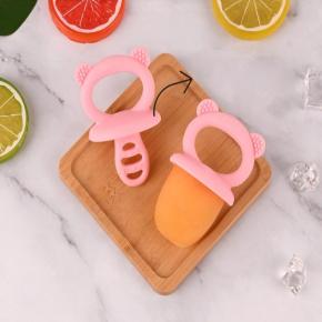 Bear-Shaped Silicone Popsicle Molds, BPA-Free Ice Pop Maker with Handle, Baby Food Freezer Tray