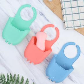 New Design Food Grade Silicone Soap Dish with Drainage, Travel Portable Soap Holder for Bathroom Kitchen