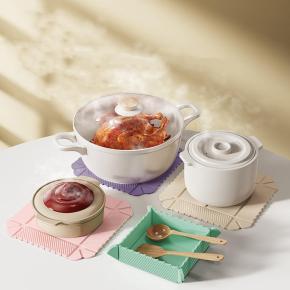 Foldable Modular Silicone Snack Tray, Multi-Color Interlocking Serving Bowls for Fruits, Nuts, Snacks, with Heat-Resistant