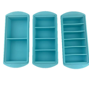  2-Cell Silicone Freezing Tray with Lid, Food Storage Box for Baby Food, Large Ice Cube Mold & Fresh-Keeping Container