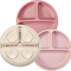 Food-Grade Silicone Baby Suction Plate | Divided Integrated Feeding Dish for Infants & Toddlers