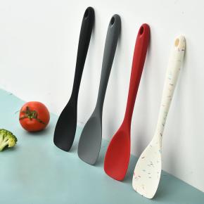 One Piece Silicone Cooking Spoon, Heat Resistant Mixing Spoon Scraper for Salad Kitchen Utensils