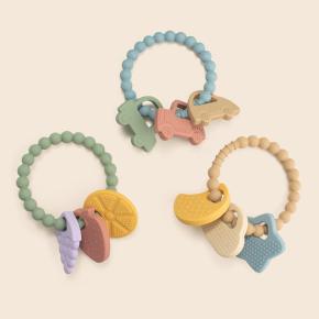 Hot Sale New Eco-friendly Silicone Baby Wristband Teether, Food Grade Flower-shaped Teething Stick, Soft Chew Toy for Babies