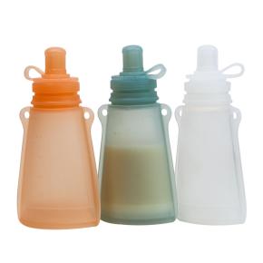 BPA-Free Silicone Breast Milk Storage Bags, Reusable Breastfeeding Bags, Freezable Baby Food Pouches, Food Storage Squeeze Pouches for Toddlers & Kids