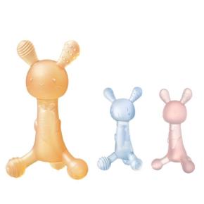 Silicone Rabbit & Carrot Teether, Food Grade Boilable Teething Stick, Soother for Baby Teething Period