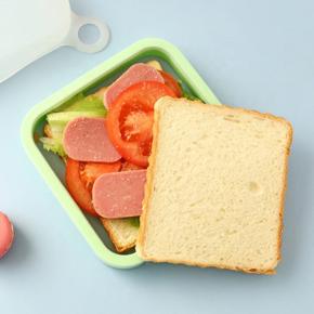 New Outdoor PP & Silicone Food Storage Bag, Portable Silicone Lunch Box for Sandwich & Toast, Microwave & Fridge Safe