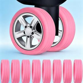 8 Pack Silicone Luggage Wheel Protector Covers, 2-2.6 Inch Noise Reduction Wear Resistant Wheel Covers for Suitcase Spinner Dual Wheels