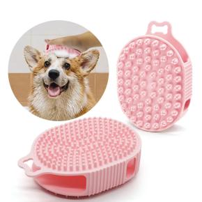 Pet Bath Brush, Dog Massage Brush, Cat Hair Removal Brush, Silicone Shower Grooming Tool